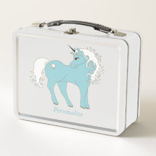 Magical Unicorn Cute & Adorable with Star Metal Lunch Box
