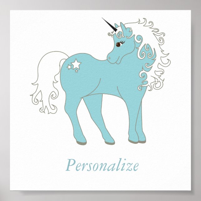 Magical Unicorn Cute & Adorable with Star Poster (Front)