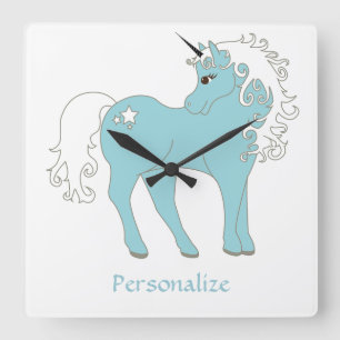 Magical Unicorn Cute & Adorable with Star Square Wall Clock