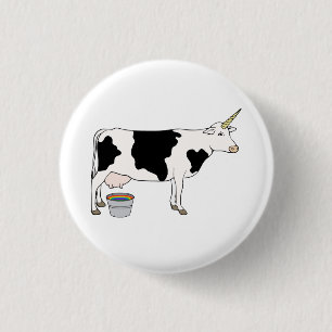 Magical Unicorn Dairy Milk Cow 3 Cm Round Badge