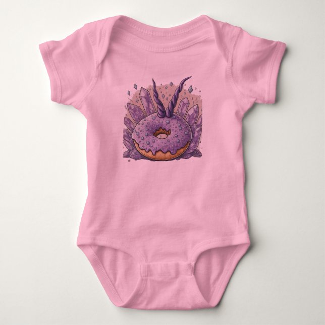 Magical Unicorn Doughnut Baby Bodysuit (Front)