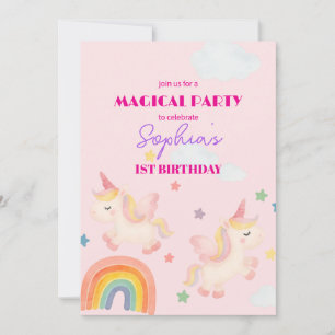 Magical Unicorn Dreamland Invitation