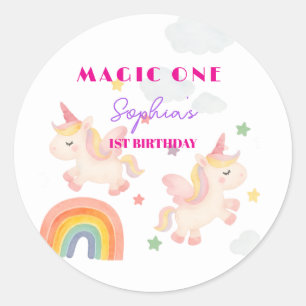 Magical Unicorn Dreamland Invitation Classic Round Sticker