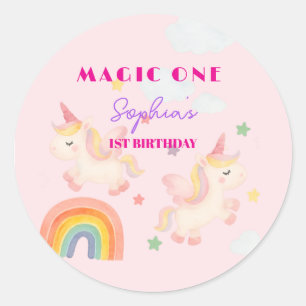 Magical Unicorn Dreamland Invitation Classic Round Sticker