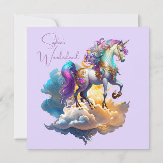Magical Unicorn Fantasy clouds card Birthday