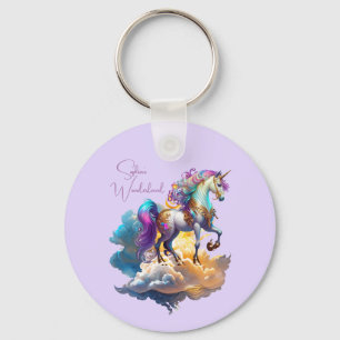 Magical Unicorn Fantasy clouds romance birthday  Key Ring
