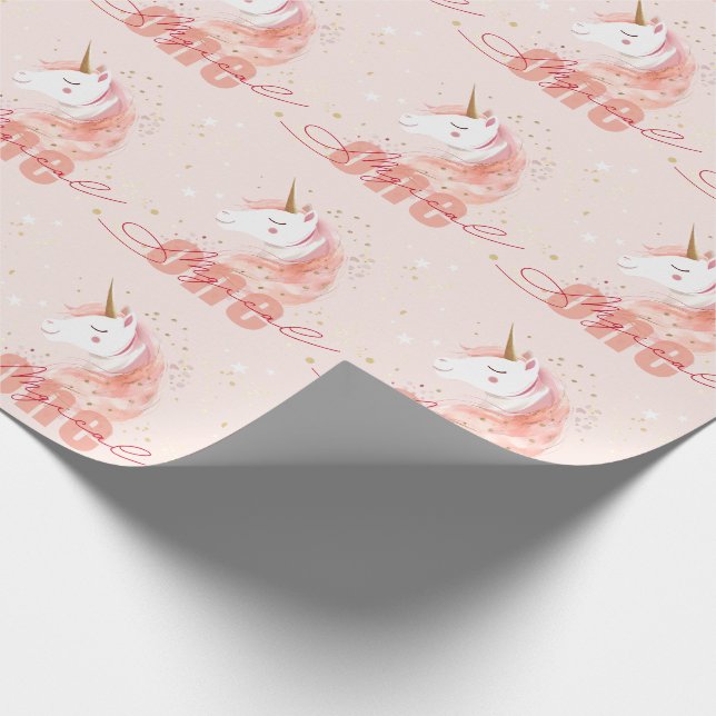 Magical Unicorn First Birthday Wrapping Paper (Corner)