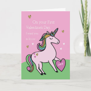 Magical Unicorn First Valentine’s Day Card