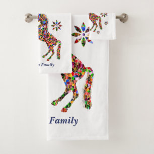 Magical Unicorn Flowers Bath Towel Set