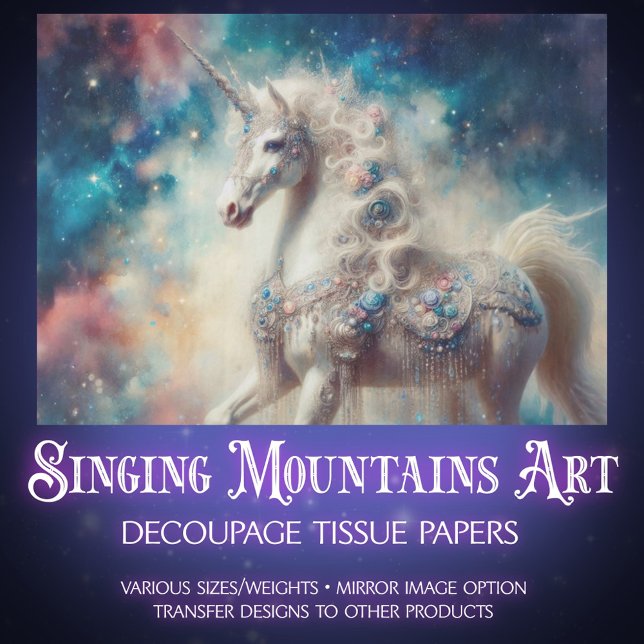Magical Unicorn Galaxy Fantasy Art Decoupage  Tissue Paper (Creator Uploaded)