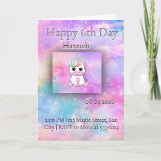 Magical Unicorn Girl Birthday Invitation