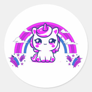 Magical Unicorn Girls BirthdayParty Favour Sticker
