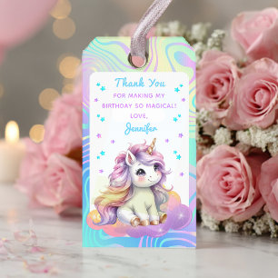 Magical Unicorn Glitter Birthday Party Favour Gift Tags