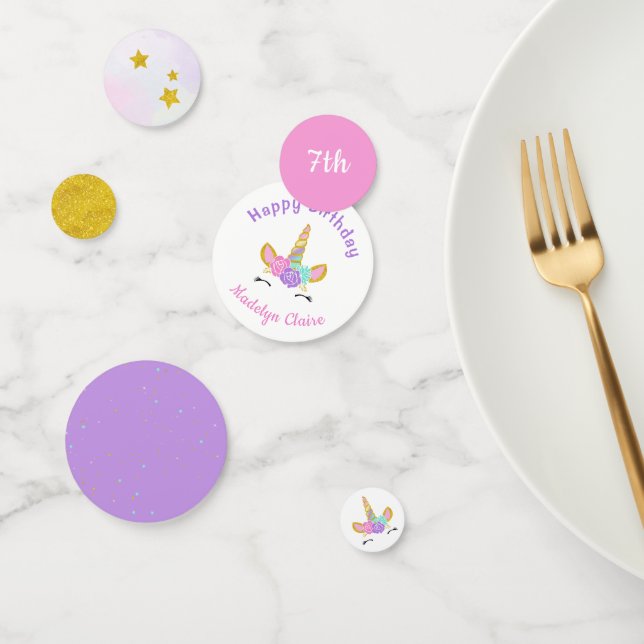 Magical Unicorn Glitter Stars Birthday Confetti (Group)