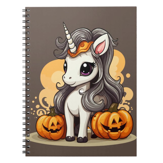 Magical Unicorn: Halloween Pumpkin Adventure Notebook (Front)
