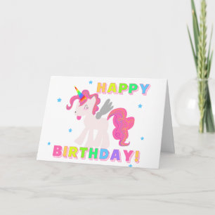 Magical Unicorn HAPPY BIRTHDAY CARD FOR KIDS