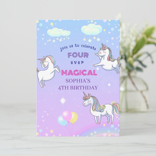 Magical Unicorn Invitation (Standing Front)
