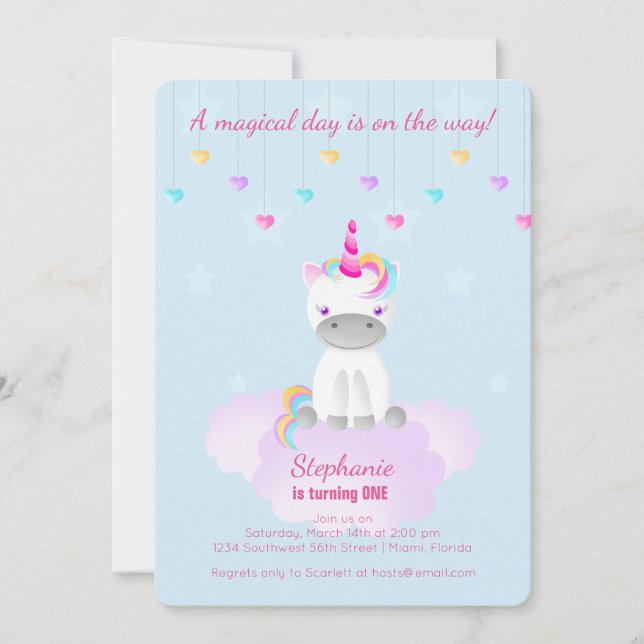 Magical Unicorn Invitation (Front)