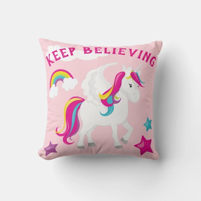 Magical Unicorn Keep Believing Cushion (Front)