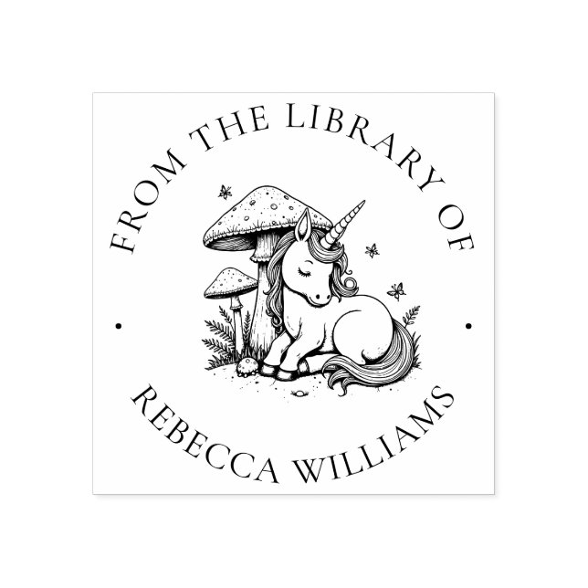 Magical Unicorn Library Book Stamp (Imprint)