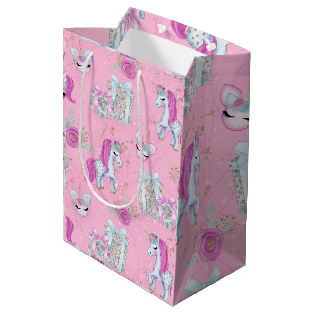 Magical Unicorn Medium Gift Bag (Back Angled)
