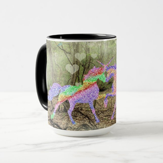 Magical Unicorn Mug with Forest (Front Left)
