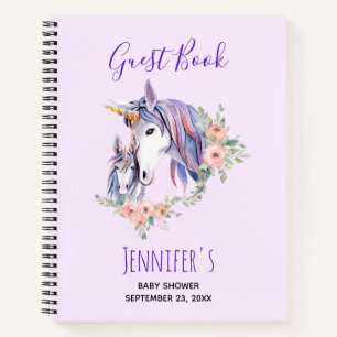 Magical Unicorn Mum & Baby Shower Guest Book