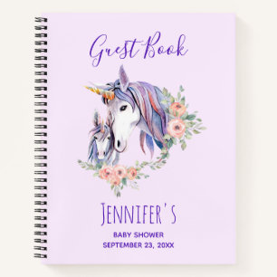 Magical Unicorn Mum & Baby Shower Guest Book
