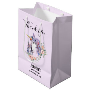 Magical Unicorn Mum & Baby Watercolor Baby Shower Medium Gift Bag