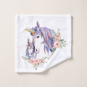 Magical Unicorn Mum & Baby Watercolor Bath Towel Set