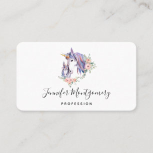 Magical Unicorn Mum & Baby Watercolor Business Card