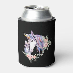 Magical Unicorn Mum & Baby Watercolor Can Cooler