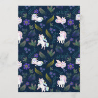 Magical Unicorn Night Forest Seamless Pattern