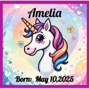 Magical Unicorn Nursery Poster
