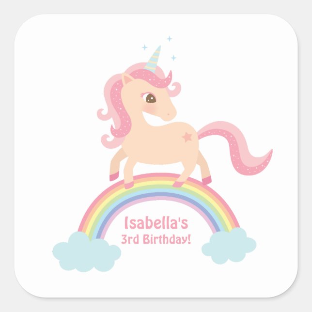 Magical Unicorn on Rainbow Girls Stickers (Front)
