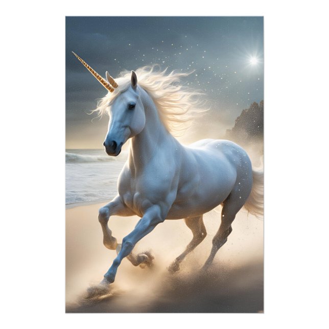 Magical Unicorn on the Seashore Photo Print (Front)