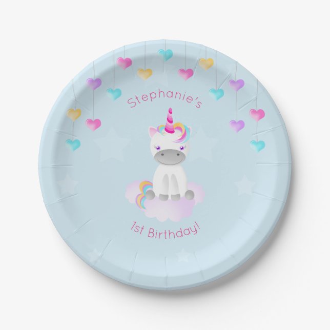 Magical Unicorn Paper Plate (Front)