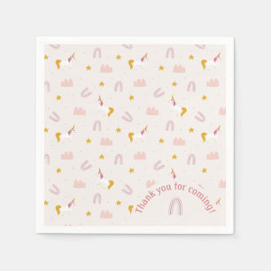 Magical Unicorn Party Napkin – Pink Pastel Rainbow