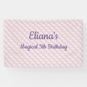 Magical Unicorn Pastel Rainbow Birthday Party Banner