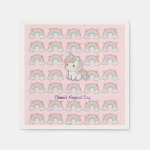 Magical Unicorn Pastel Rainbow Party Napkin