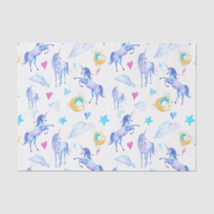 Magical Unicorn Pattern Watercolor Fantasy Design Tissue Paper