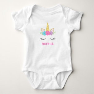 Magical Unicorn Personalised Baby Bodysuit