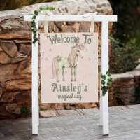Magical Unicorn Personalised Birthday Pink Welcome