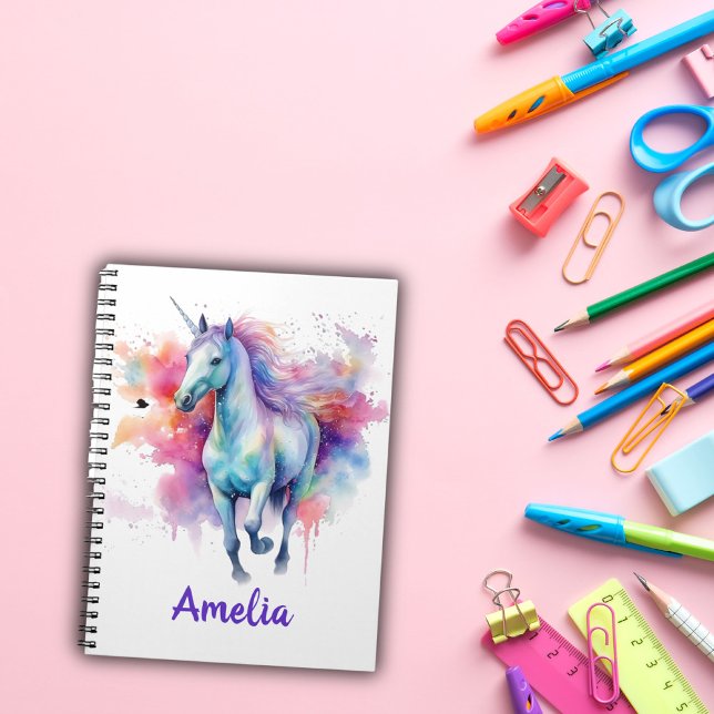 Magical Unicorn Personalised Kid Sketchbook School Notebook (Creator Uploaded)