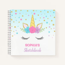 Magical Unicorn Personalised Kids Sketchbook