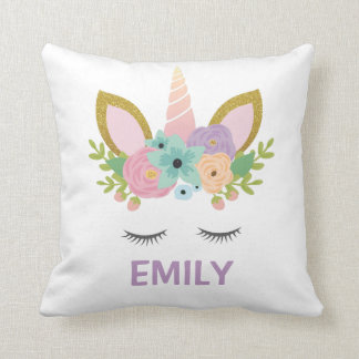 Magical Unicorn Personalised  name glitter girly   Cushion