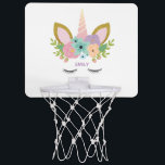 Magical Unicorn Personalised name glitter girly  Mini Basketball Hoop<br><div class="desc">Magical Unicorn Personalised name glitter girly style .</div>