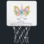 Magical Unicorn Personalised name glitter girly  Mini Basketball Hoop<br><div class="desc">Magical Unicorn Personalised name glitter girly style .</div>