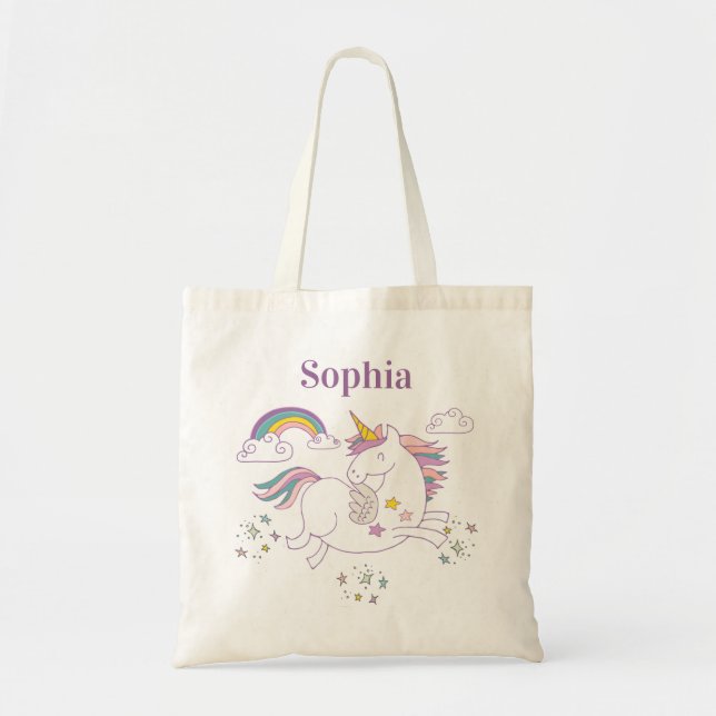 Magical Unicorn Personalised Reusable Bag (Front)