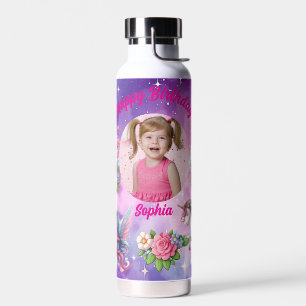 Magical Unicorn Photo Birthday Water Bottle Gift